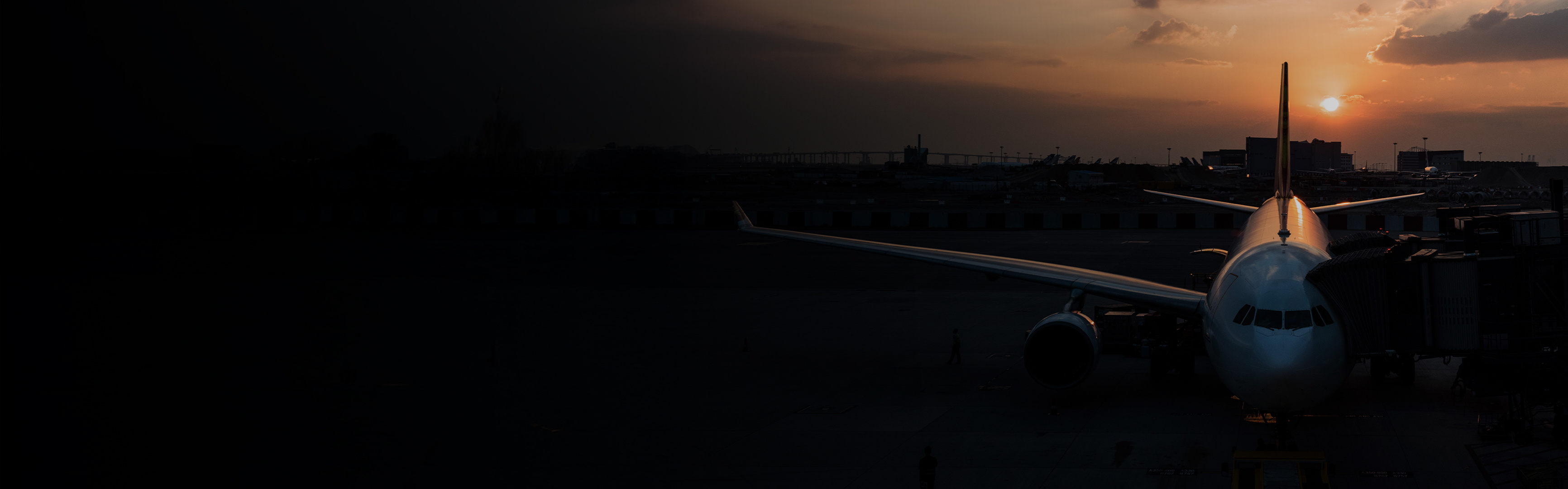 commercial airplane at night